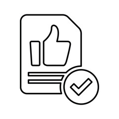 Acceptable, agreeable icon. Line, outline symbol.