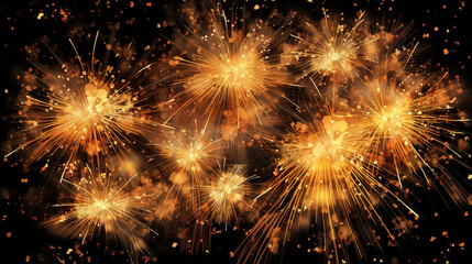 Fototapeta premium New year banner with fireworks. Generative ai