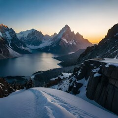 sunset in the mountains