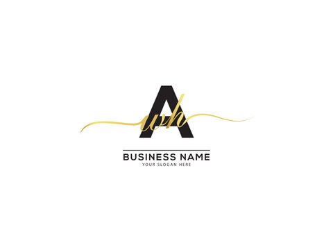 Awh Signature Letter Logo, wah, awh Logo Design For Business