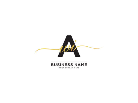 Awi Signature Letter Logo, wai, awi Logo Design For Business