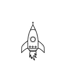 hand drawn space rocket