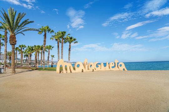 La Malagueta Beach Sign - Malaga, Andalusia, Spain