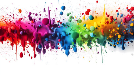 Fototapeta premium Abstract, spots of colors of RGB colors, on a white background. Generative AI technology.