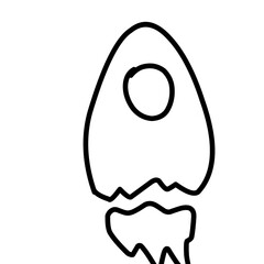 Spaceship doodle, Hand Drawn Space Rocket