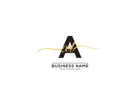 Initials Axt Alphabet Letter Logo, Signature Axt xat Logo Letter Vector For Luxury Shop