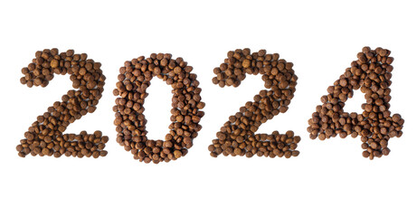 inscription made of coffee beans