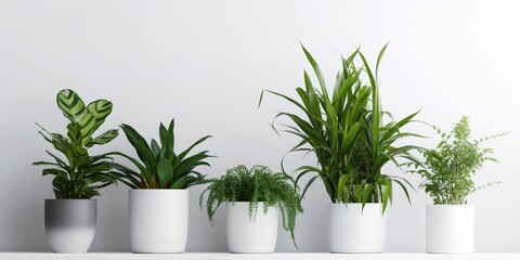 Fototapeta premium House plants, green home gardening concept, generative ai illustration