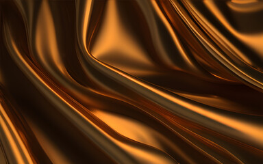 Abstract golden silk background. Generative AI