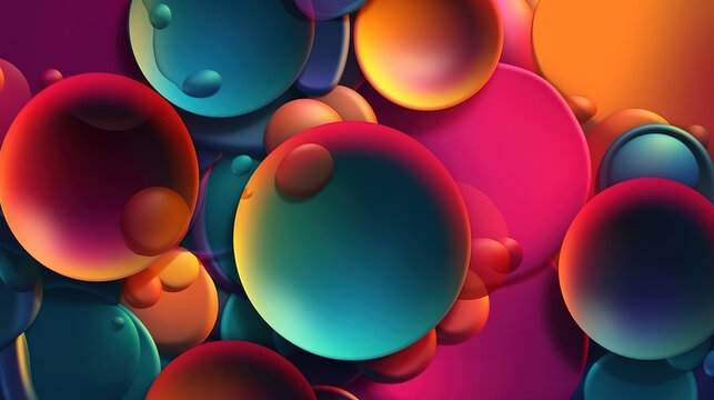 Colorful circles abstract background. Generative ai