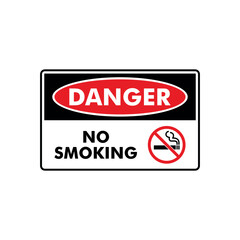 No Smoking Area Sign Placard Vector Template