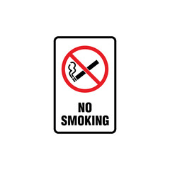 No Smoking Area Sign Placard Vector Template