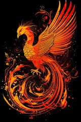 Tribal Symbol of Rebirth: The Phoenix Rising: Generative AI