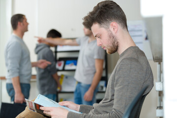 a man waiting for meeting