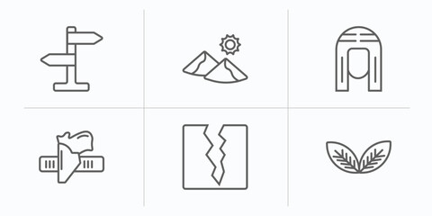 desert outline icons set. thin line icons such as , dunes, pharaoh, holster, crack, tobacco vector.