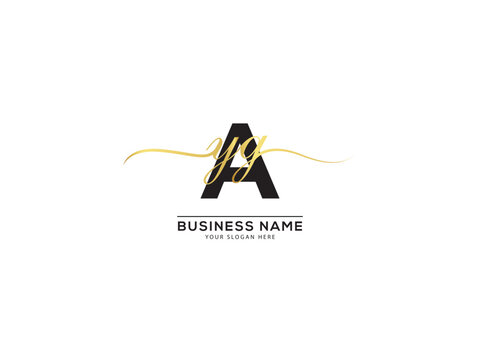 Simple Signature AyG Logo Letter, Typography yag yag Alphabet Letter Logo Image Design