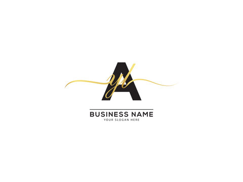 Simple Signature AyL Logo Letter, Typography yal yal Alphabet Letter Logo Image Design