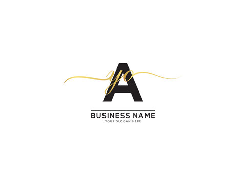 Simple Signature AyO Logo Letter, Typography yao yao Alphabet Letter Logo Image Design