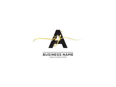 Modern Azj zaj Signature Letter Logo, Creative azj Logo Letter Vector Stock