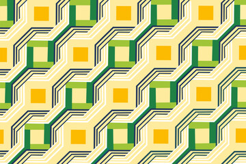 Geometric seamless pattern. Repeating design element for printing on fabric. Bright template with abstract figures. Unusual abstract traditional motif. Cartoon flat vector illustration
