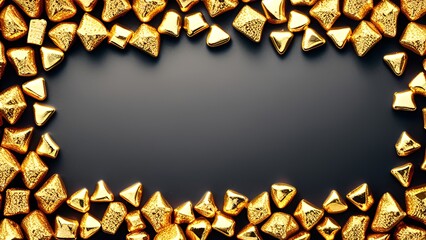 Glistening Gold Nuggets on a Dark Grey Background: A Luxurious Visual Treat