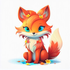 Cute Cartoon Fox Character | Generative AI