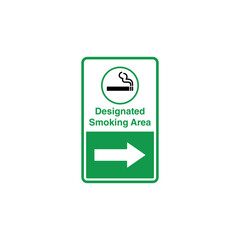 Designated Smoking Area Sign Vector Template