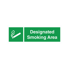 Designated Smoking Area Sign Vector Template