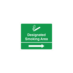 Designated Smoking Area Sign Vector Template