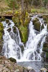 cascades jumelles dans la forêt vosgienne