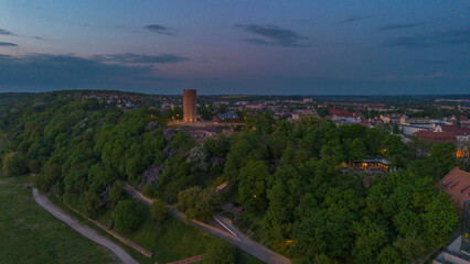Fototapeta na wymiar Aerial view of klimek tower in Grudziadz, Poland