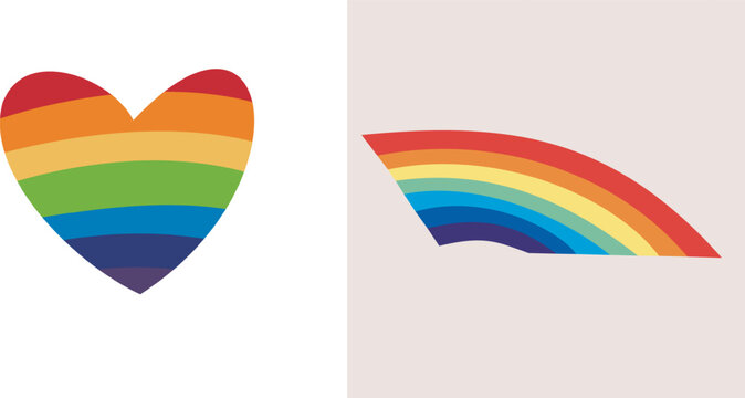 Rainbow LGBTQ Pride flag. Vector illustration of the Pride parade. LGBT community