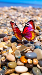 Fototapeta na wymiar butterfly on the beach