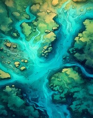 Fototapeta na wymiar Fantasy map for a game, game board, generative ai