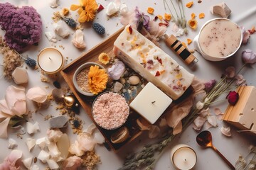 Square soap candle spa day