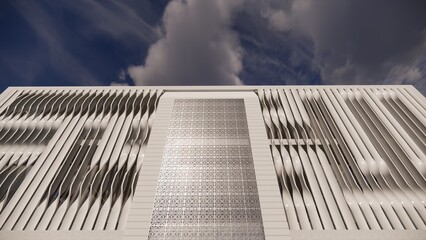 The Beauty of Modern Minimalism: White Mosque Exterior