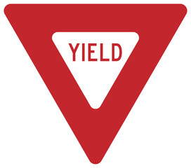  Yield sign traffic sign vector illustration.