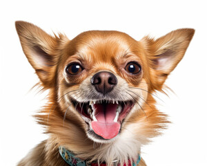 Laughing sweet dog looks into the camera - AI-generated image