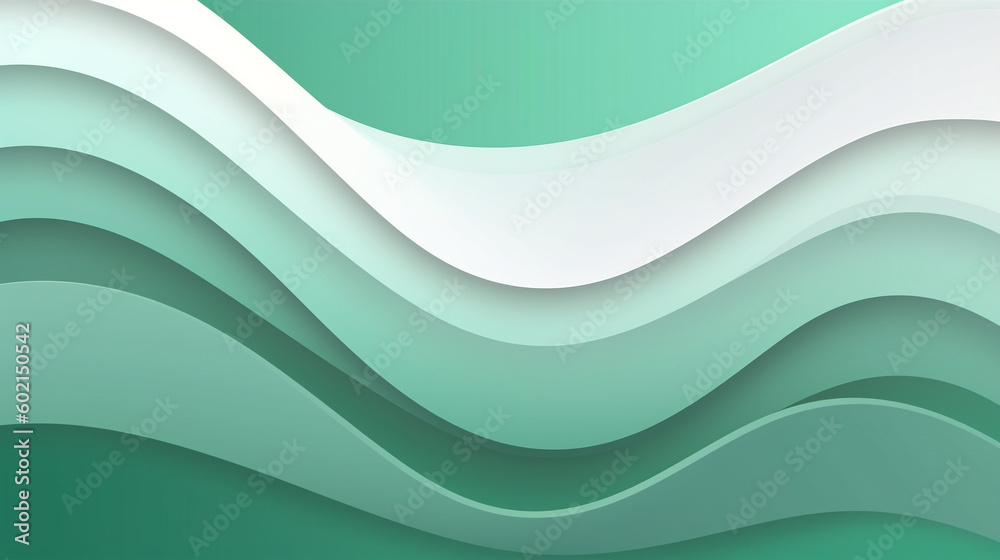 Canvas Prints white and green irregular organic rounded waves geometric pattern background template