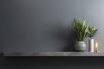 empty shelf template mockup, grey background