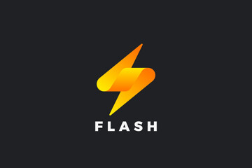 Flash Logo Energy Lightning Thunderbolt vector design template. - 602150774