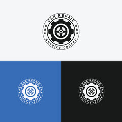 Abstract car repair logo design vector template