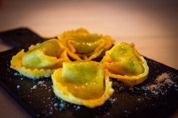 Aperitivo de comida, tapas de restaurante