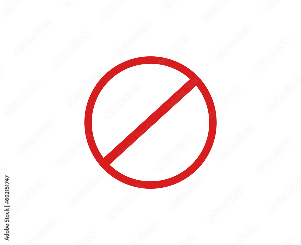 Wall mural forbidden sign not allowed in red png file type