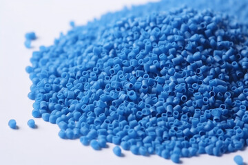 Blue plastic polypropylene granules