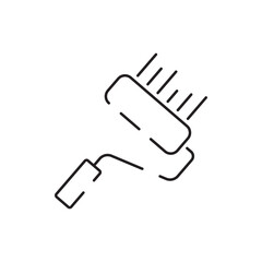 Obraz premium Roller brush construction and Tools outline icon vector