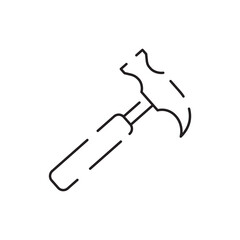 Hammer Construction and Tools outline icon vector