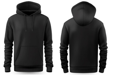 Black male hoodie sweatshirt long sleeve template mockup