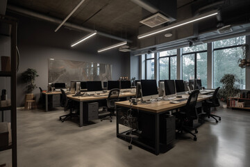 Modern office interior workplace