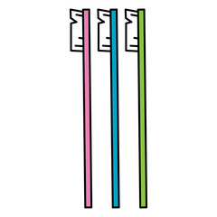 A set of vector toothbrushes in different colors